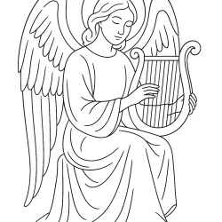 Anjo para imprimir e colorir