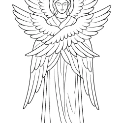Anjo para imprimir e colorir