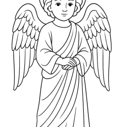 Anjo para imprimir e colorir