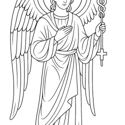 Anjo para imprimir e colorir
