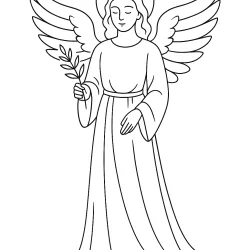 Anjo para imprimir e colorir