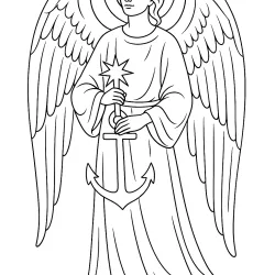 Anjo para imprimir e colorir