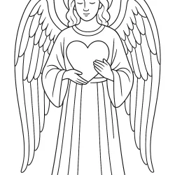 Anjo para imprimir e colorir