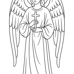 Anjo para imprimir e colorir