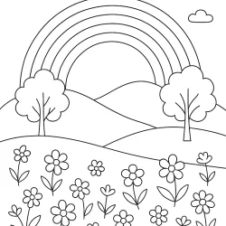 Arco-íris para imprimir e colorir