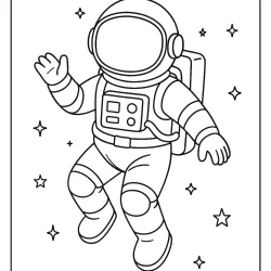 Astronauta para imprimir e colorir