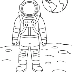 Astronauta para imprimir e colorir