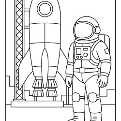 Astronauta para imprimir e colorir
