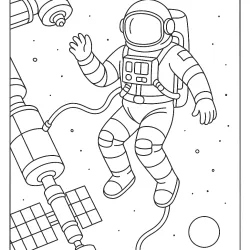 Astronauta para imprimir e colorir