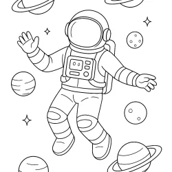 Astronauta para imprimir e colorir