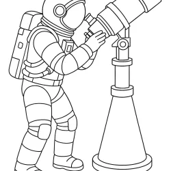 Astronauta para imprimir e colorir