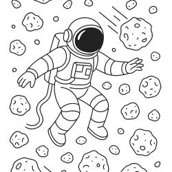 Astronauta para imprimir e colorir