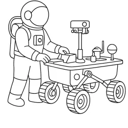 Astronauta para imprimir e colorir