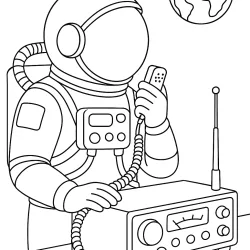 Astronauta para imprimir e colorir