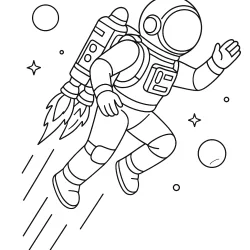 Astronauta para imprimir e colorir