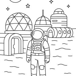 Astronauta para imprimir e colorir