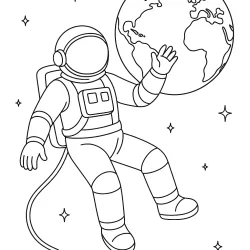 Astronauta para imprimir e colorir