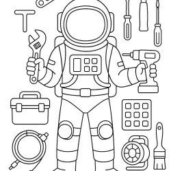 Astronauta para imprimir e colorir