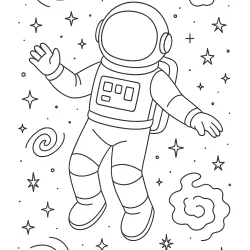 Astronauta para imprimir e colorir