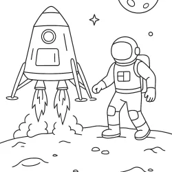 Astronauta para imprimir e colorir