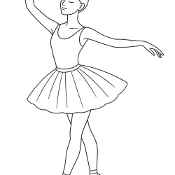 Bailarina para imprimir e colorir
