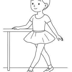 Bailarina para imprimir e colorir