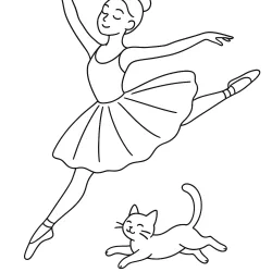 Bailarina para imprimir e colorir