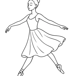 Bailarina para imprimir e colorir