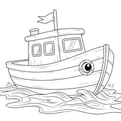 Barco para imprimir e colorir