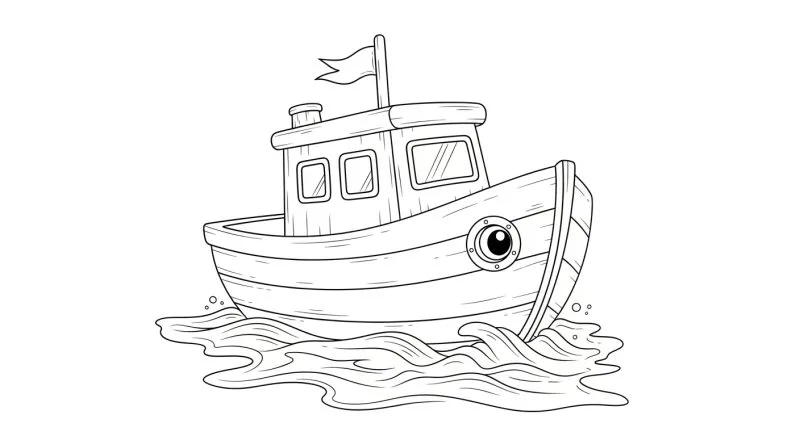Barco para imprimir e colorir