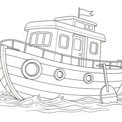 Barco para imprimir e colorir