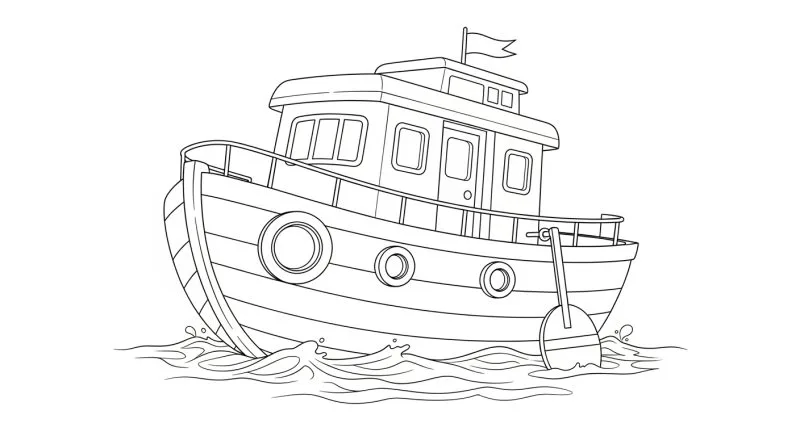 Barco para imprimir e colorir
