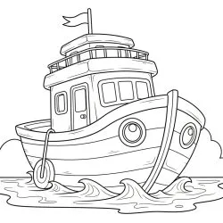 Barco para imprimir e colorir