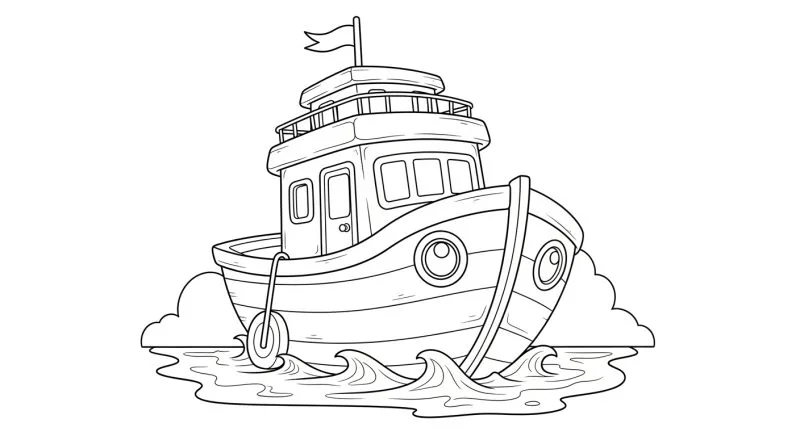 Barco para imprimir e colorir