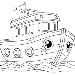 Barco para imprimir e colorir
