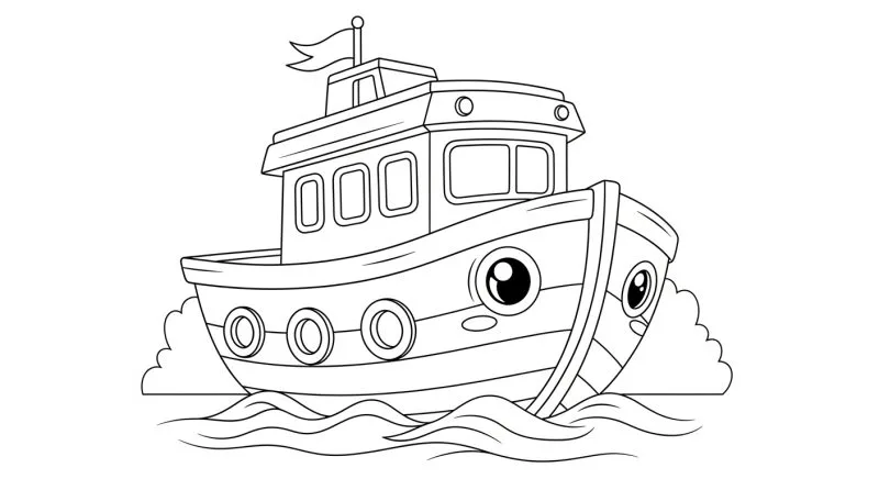 Barco para imprimir e colorir