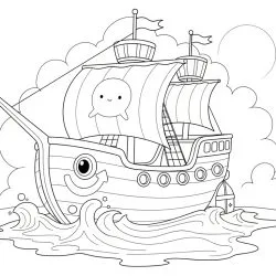 Barco para imprimir e colorir