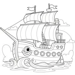 Barco para imprimir e colorir