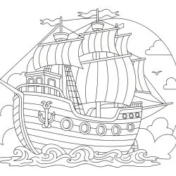 Barco para imprimir e colorir