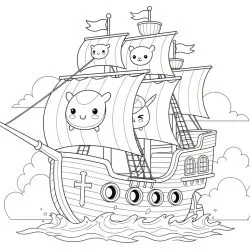 Barco para imprimir e colorir