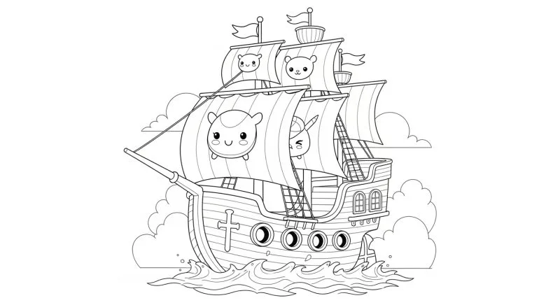 Barco para imprimir e colorir