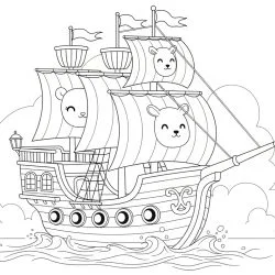Barco para imprimir e colorir