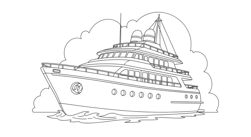 Barco para imprimir e colorir