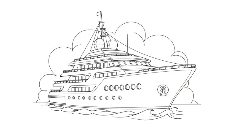Barco para imprimir e colorir
