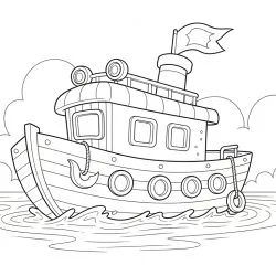Barco para imprimir e colorir