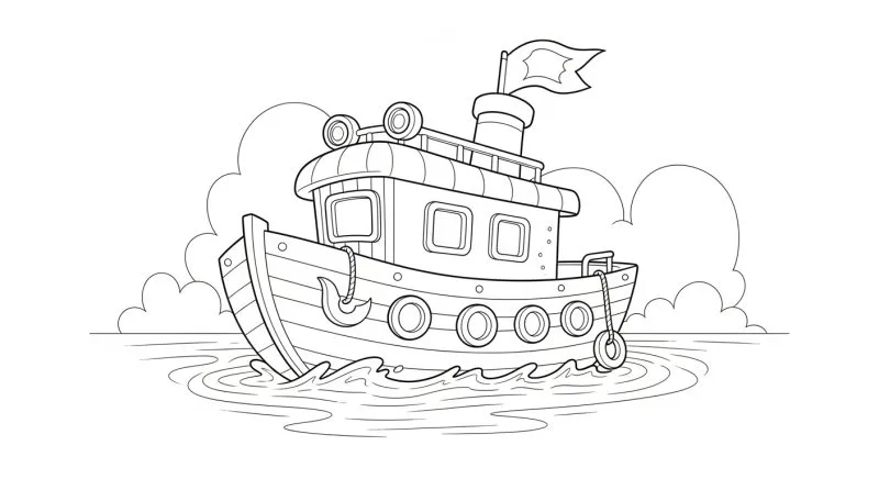 Barco para imprimir e colorir