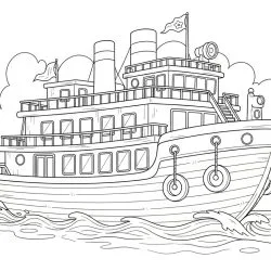 Barco para imprimir e colorir