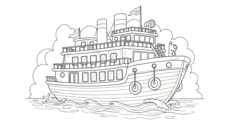 Barco para imprimir e colorir