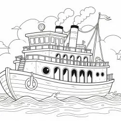 Barco para imprimir e colorir
