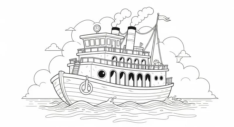 Barco para imprimir e colorir